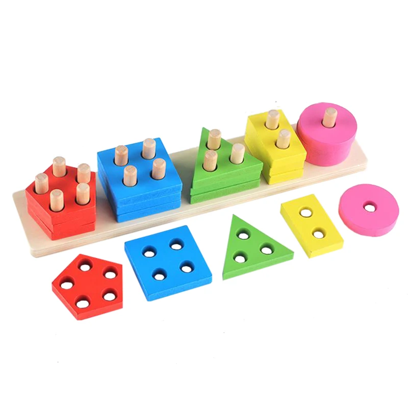 

Montessori Educational Baby Children Toys Wooden Bricks 3D Puzzle Toys Brain Development Game Kids Toys