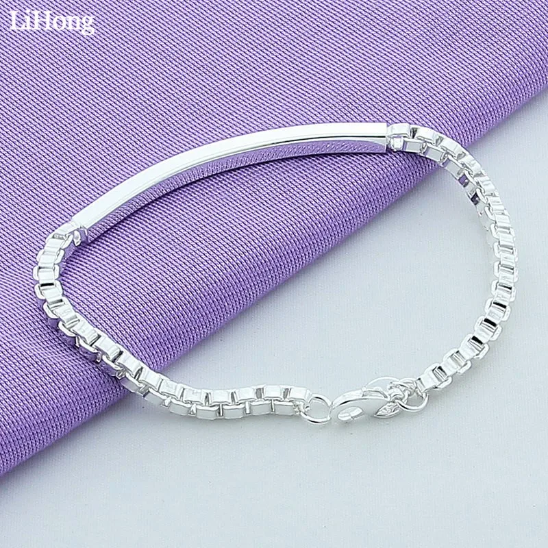 

Best Selling 925 Silver Bracelet Jewelry 4MM Box Silver Charm Bracelet Fashion Luxury Jewelry Bracelet Free Shipping