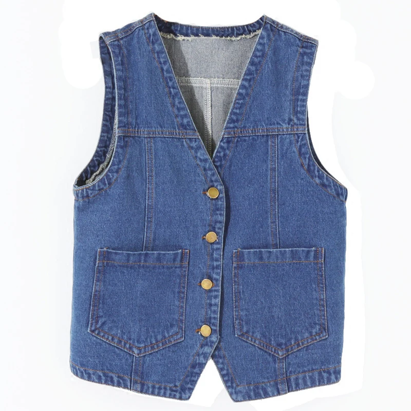 Women short denim vests waistcoats 2018 spring autumn new denim vest