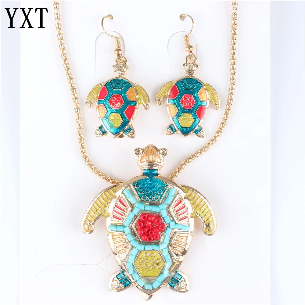 

Tortoise Turtle Necklace Earrrings Gold Jewelry Sets Silver Party Wedding Birthday Party Christmas Friend Lover Gift