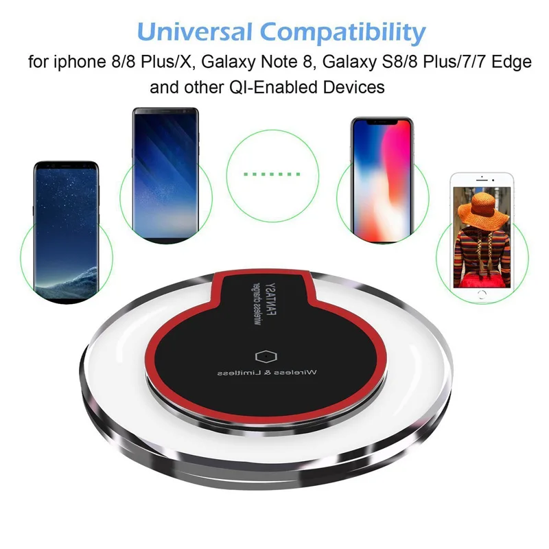 تشى اللاسلكية شاحن آيفون X 8 زائد شاحن سريع للهاتف المحمول 5 V 1A محول الشحن قفص الاتهام لسامسونج S8 زائد S7 S6 حافة تشى اللاسلكية شاحن آيفون X 8 زائد شاحن سريع للهاتف المحمول 5 V 1A محول الشحن قفص الاتهام لسامسونج S8 زائد S7 S6 حافة