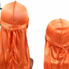 Папы и детей шелковистой Durags набор банданы тюрбан шляпа мальчиков шелк DuRag волны Кепки оголовье аксессуары для волос бандана