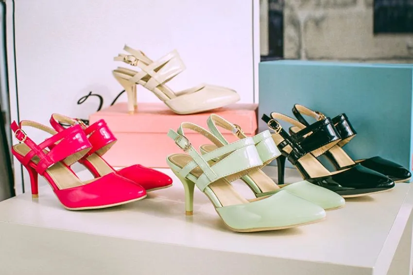 Новые пикантные блестящие женские открытые сандалии элегантная дамская офисная обувь босоножки большой размер 10 31 46 EB-6