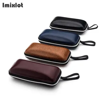 

PU Leather Sunglasses Case For Women Portable Rectangle Glasses Box With Lanyard Zipper Eyeglass Cases Eyewear Accessories