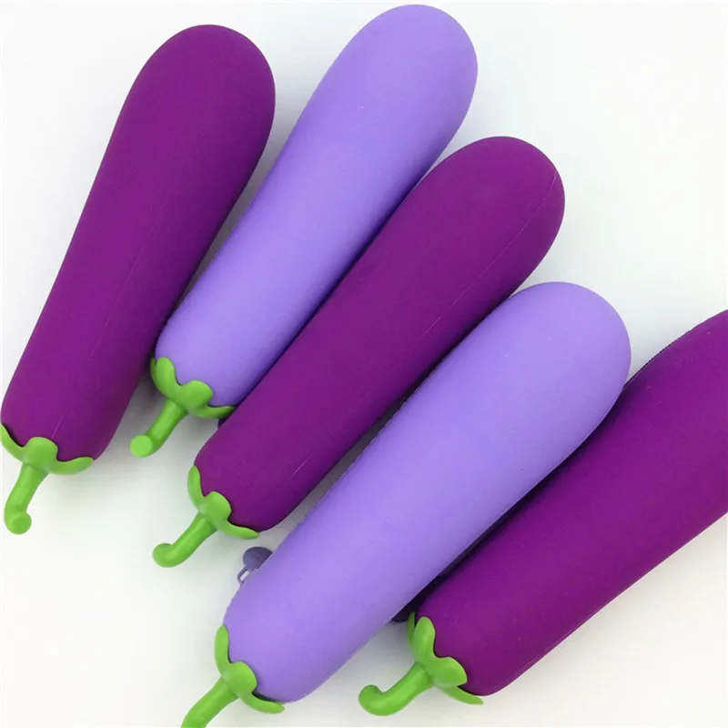

Creative Eggplant Bean Pod Pen Shaped Silicone Pen Bag Student Pencil Bag Primary and Secondary School Stationery Pencil Case
