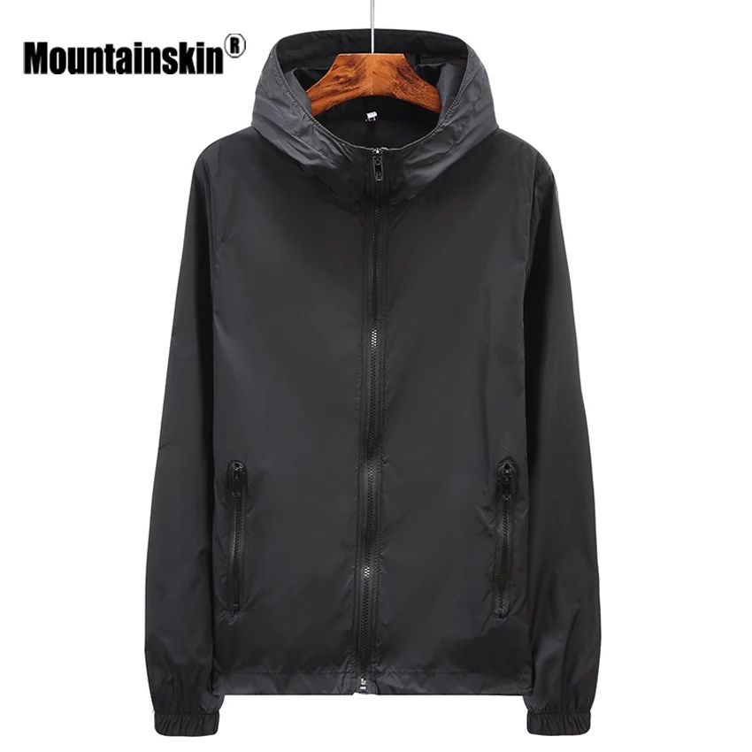 Куртка Mountainskin Мужская быстросохнущая Повседневная ветровка с капюшоном и