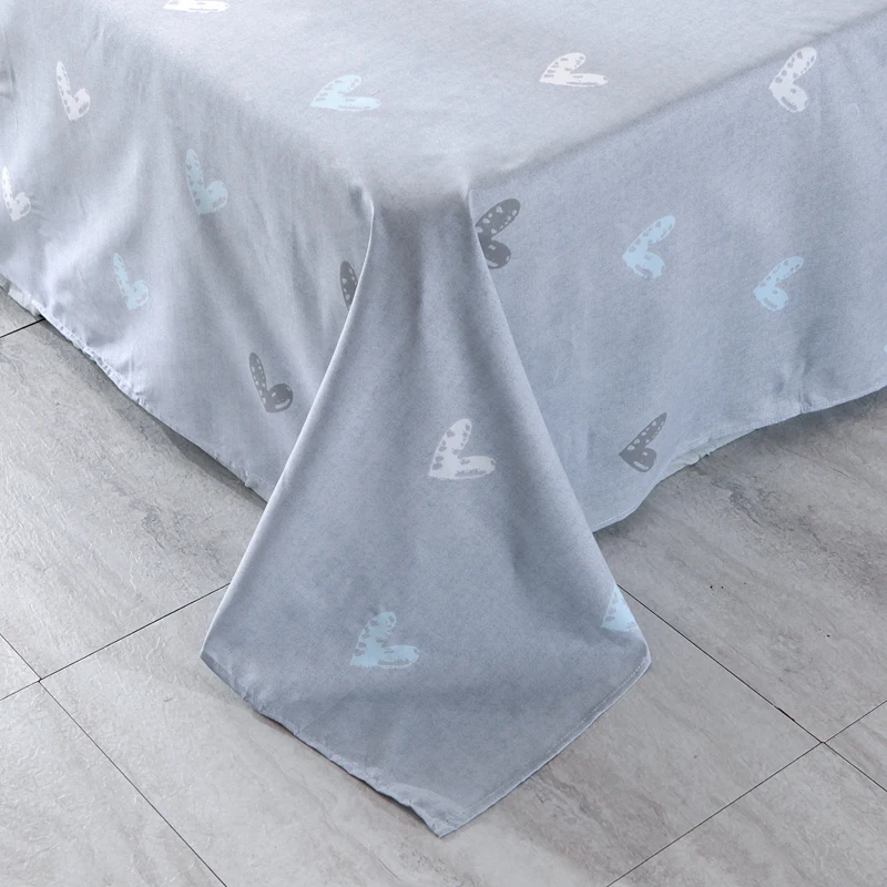 ParkShin Love Heart Duvet Cover Flat Sheet Pillowcase 3/4PCS Blue Bedding Set Gray Bed Linens Double Queen King Comforter Cover