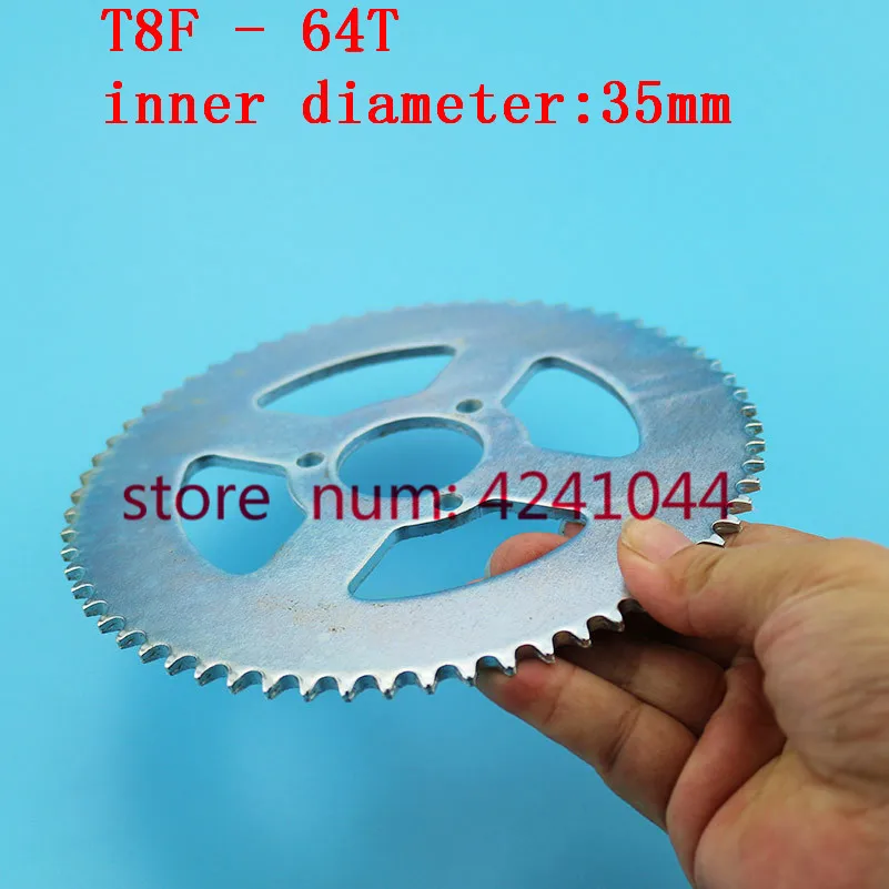 T8F 64T Rear chain Sprocket Silver 35mm 64 Tooth For 47cc 49cc Mini Dirt Baby Cross Motard Bikes Motoparts