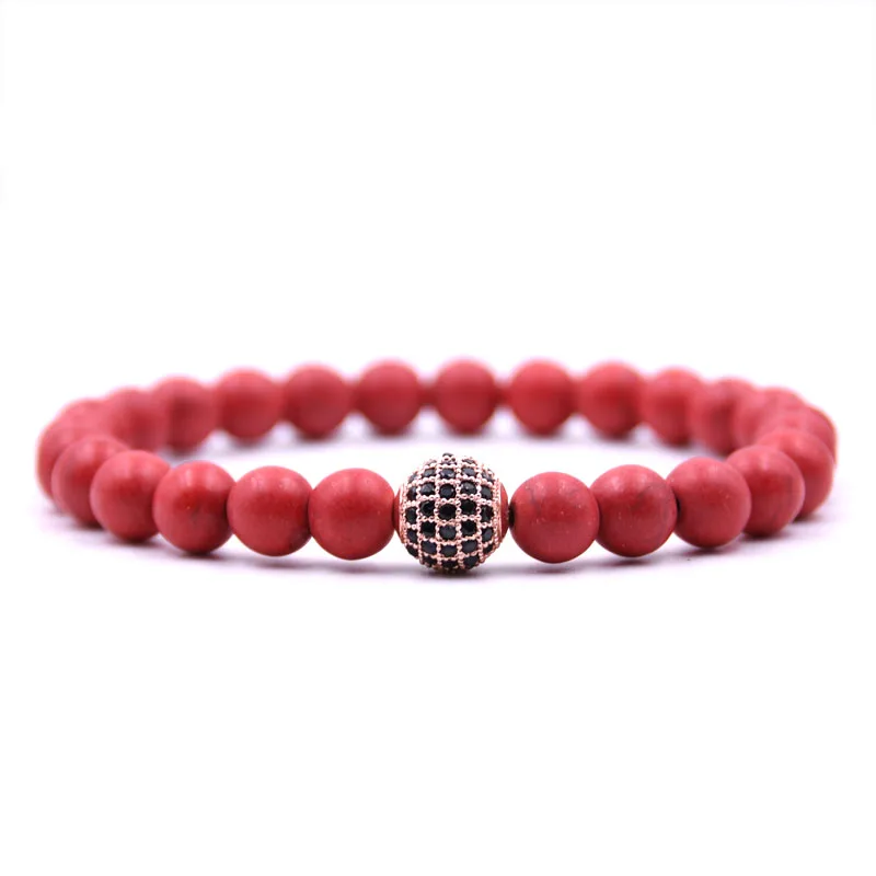 

KANGKANG 2019 Trendy 5 color stone Bracelet Pave CZ Rose gold metal Ball Bracelet for Men&Women Creative Elegant Jewelry Selling