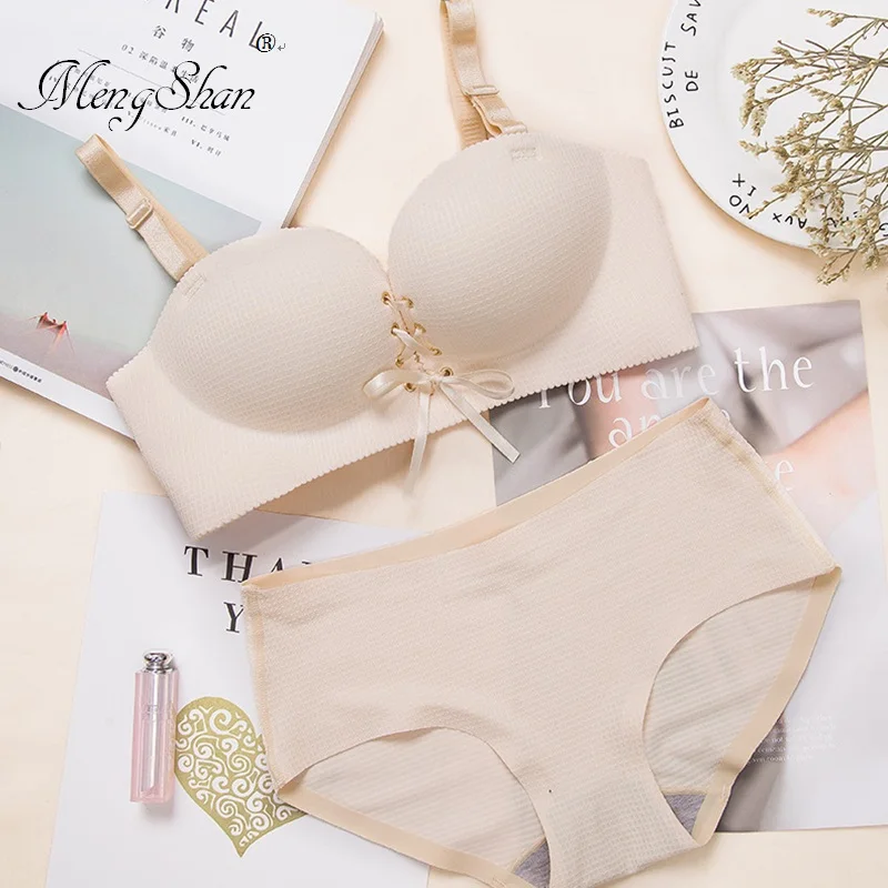 

Lab Bra Suit Lattice characteristics a set of underwear Drawstring bra One-piece Closing Adjustment Type Bandage bra suit