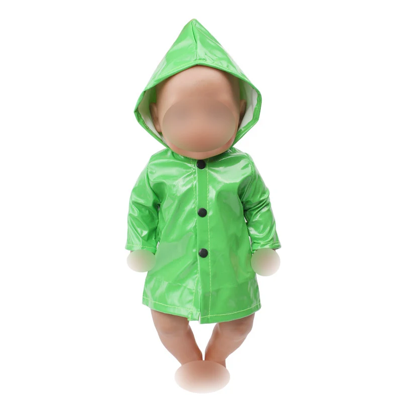 43 см Детские куклы одежда с капюшоном водонепроницаемый дождевик Американский Новорожденный платье детские игрушки подходят 18 дюймов девушки кукла f539
