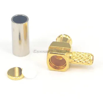 

100 Pieces MCX Crimp Plug Right Angle connector for LMR100 RG316 RG174