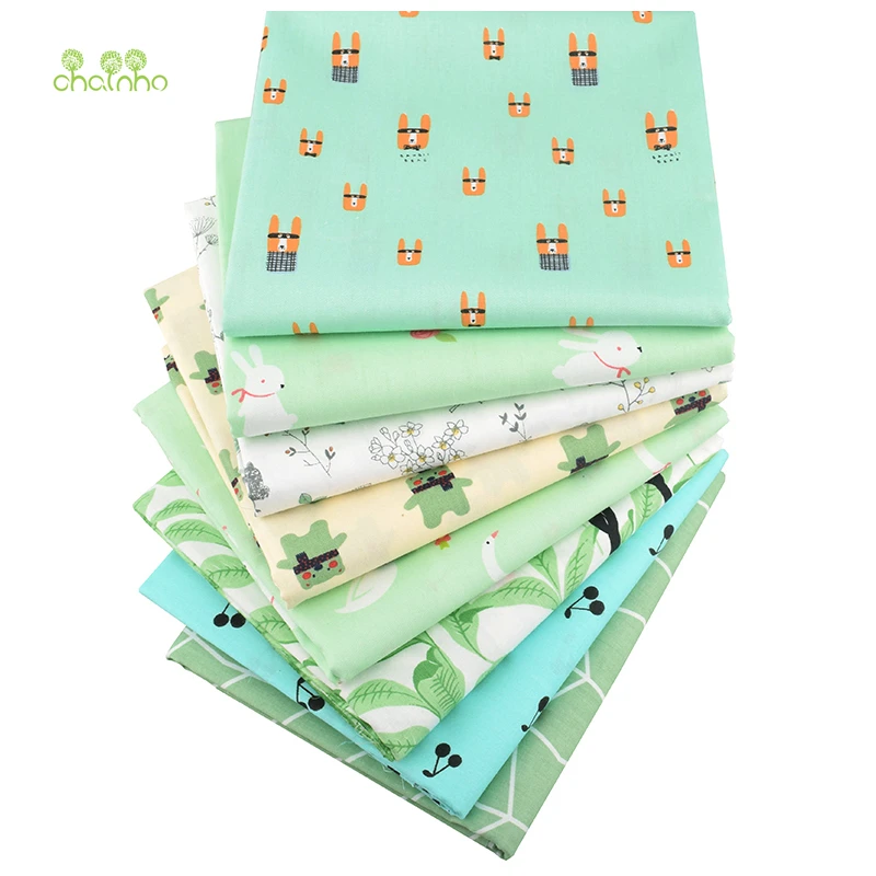 Chainho, 8 шт./лот, Зеленый мультфильм серии, печатных саржевая ...