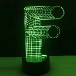 Новинка 3D Алфавит лампа буква F 7 Изменение цвета стол Светодиодная лампа ночник Главная Бар украшения Рождественский Новый год подарок