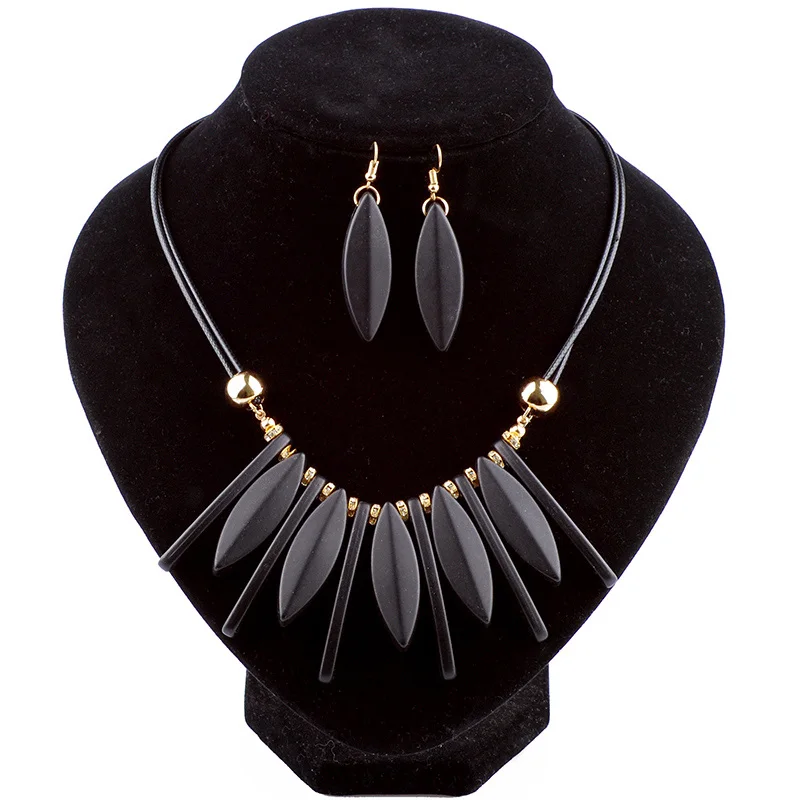 Geometric Resin Acrylic Pendants & Necklace Rope Chain
