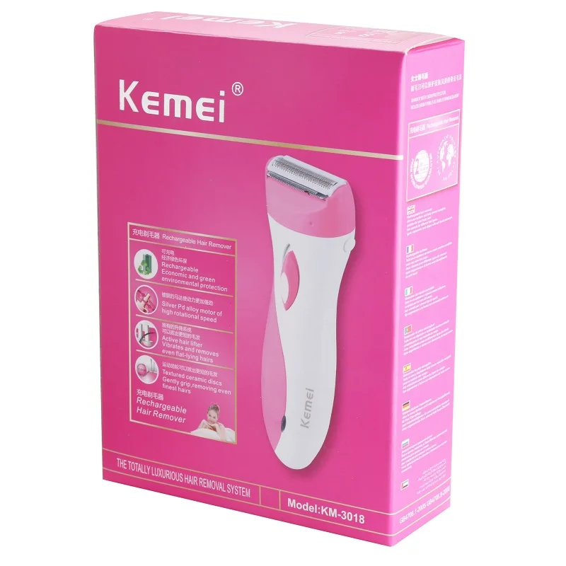 Kemei KM 3018 водостойкая электробритва для женщин Бикини подмышек тела леди эпилятор