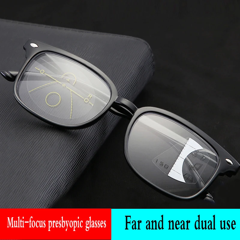 

Ultra Light antifatigue Progressive Multifocal Commercial Reading Glasses men Bifocal Intelligence diopter glasses+ 1.0 +1.50