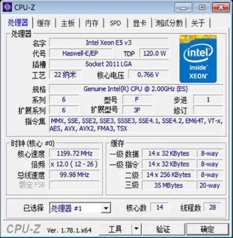 Процессор Intel E5 V3 E5-2683V3 ES версия E5 2683V3 QEY7 2,0 ГГц ЦП 14 ядер E5-2683 V3