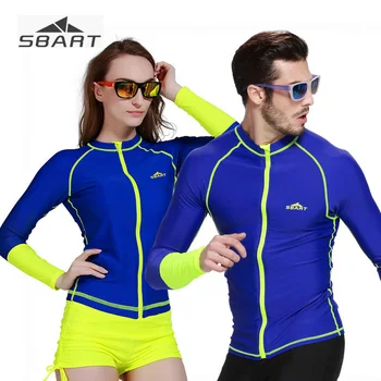 

SBART Spring Summer Autumn Woman Man Lycra Patchwork Swim Shirts Anti-UV Quick-dry Jellyfish Clothing Surfing Snorkeling Clothes