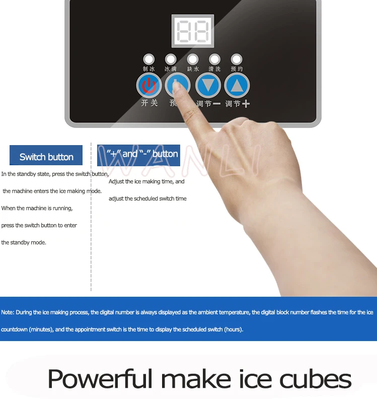 150KG/24H Ice Maker 110V-240V Commercial Large-capacity Automatic Ice Cube Making Machine Ice machine suit for Milk Tea Hotel