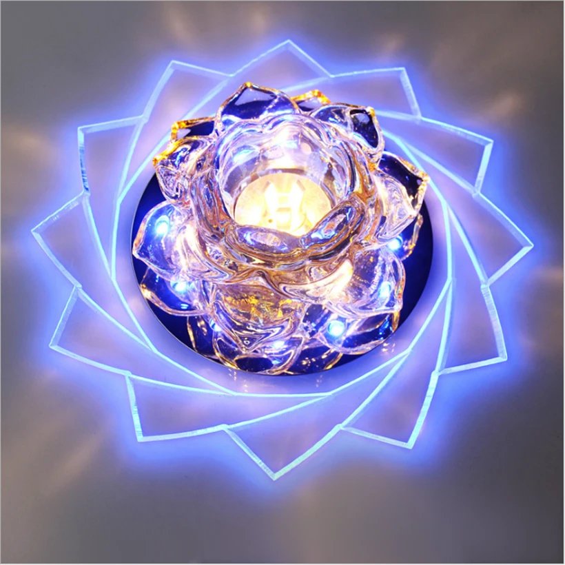 

Beauty Lotus Flower LED Cell Light AC 220V 3W 5W Acrylic Surface Mounted Double Color Bedside Bedroom Indoor Cell Lights