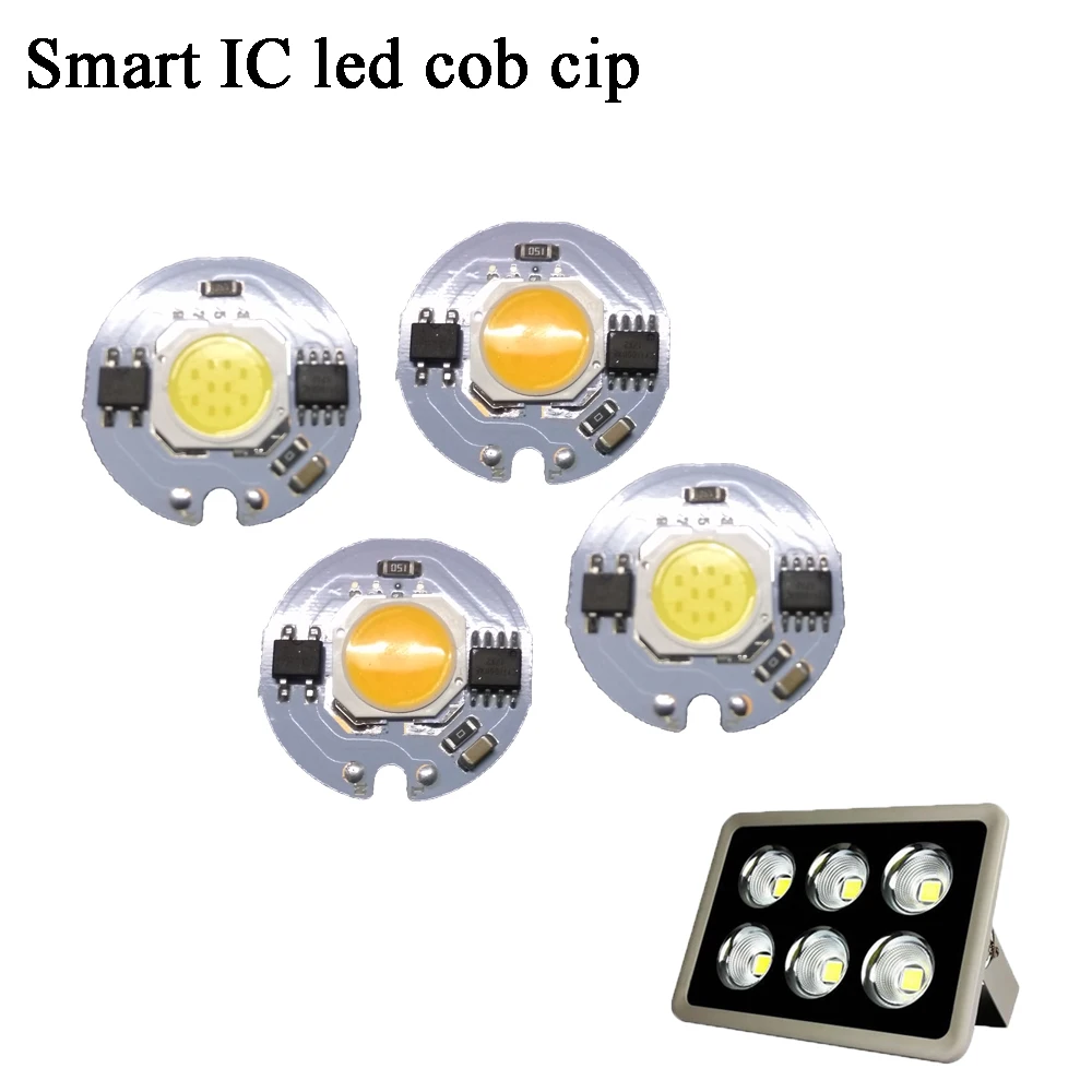 YB Led Cob лампа чип Smart IC 9 Вт 7 5 3 220 В вход подходит для DIY холодный теплый белый