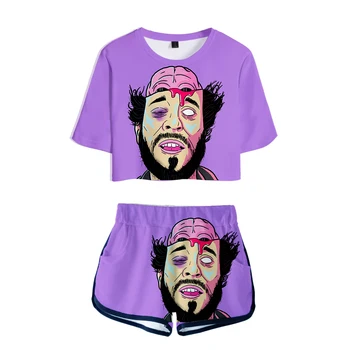 

Sexy T-shirt latest summer trend artist LIL DICKY 3D T-shirt printing women's high-quality casual 3D T-shirt + shorts two-piece