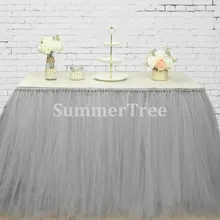 Серый 1 метр x 80 см Тюлевая оборка для стола Страна Чудес стол пачка плинтус свадьба день рождения, детский душ вечерние украшения
