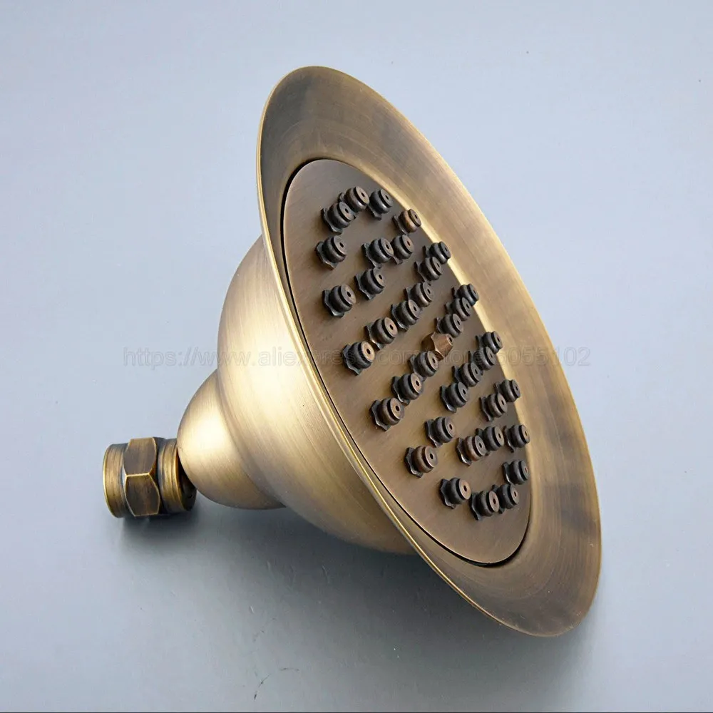 7 inch Round Shower Head Water Rains Shower Head Anitque Brass Bathroom Shower Wall Mounted Bathroom Tools zsh243