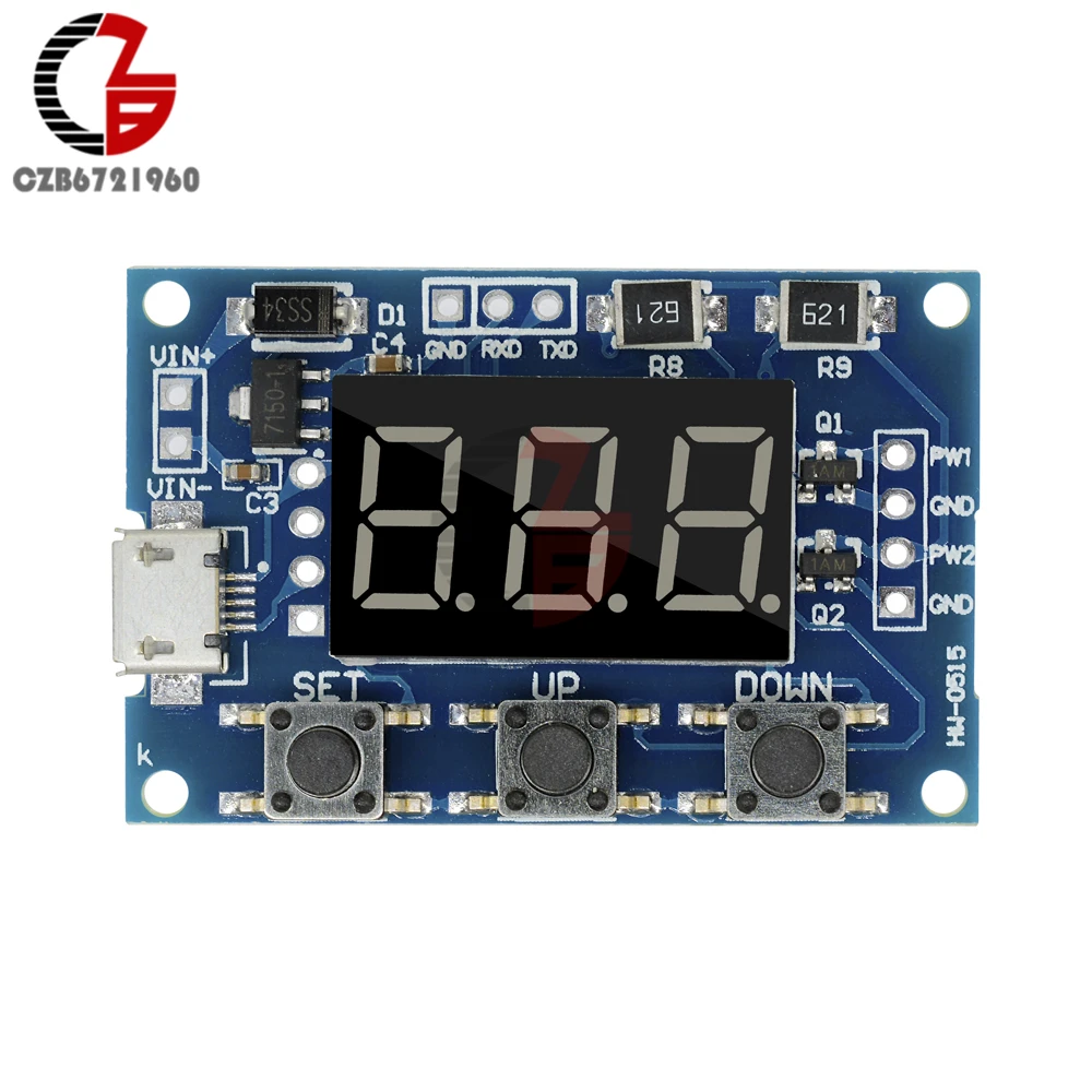 Micro USB DC 2CH Adjustable PWM Signal Generator Duty Cycle Pulse Frequency Module Digital LED Display Tube DC 5V 12V 24V DIY 2