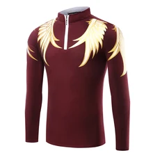2017 New Arrival Hot Sale Full Turtleneck Novelty Cotton Men Long Sleeve Polo Shirt Collar Printing T-shirt
