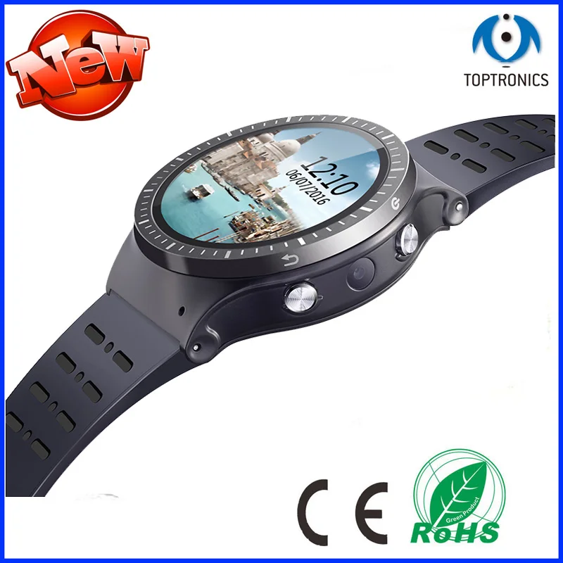 3G Quad Core 8GB ROM Android 5.1 Smart Watch With 5.0 MP Camera GPS WiFi Bluetooth V4.0 Pedometer Heart Rate Monitoring PK KW88