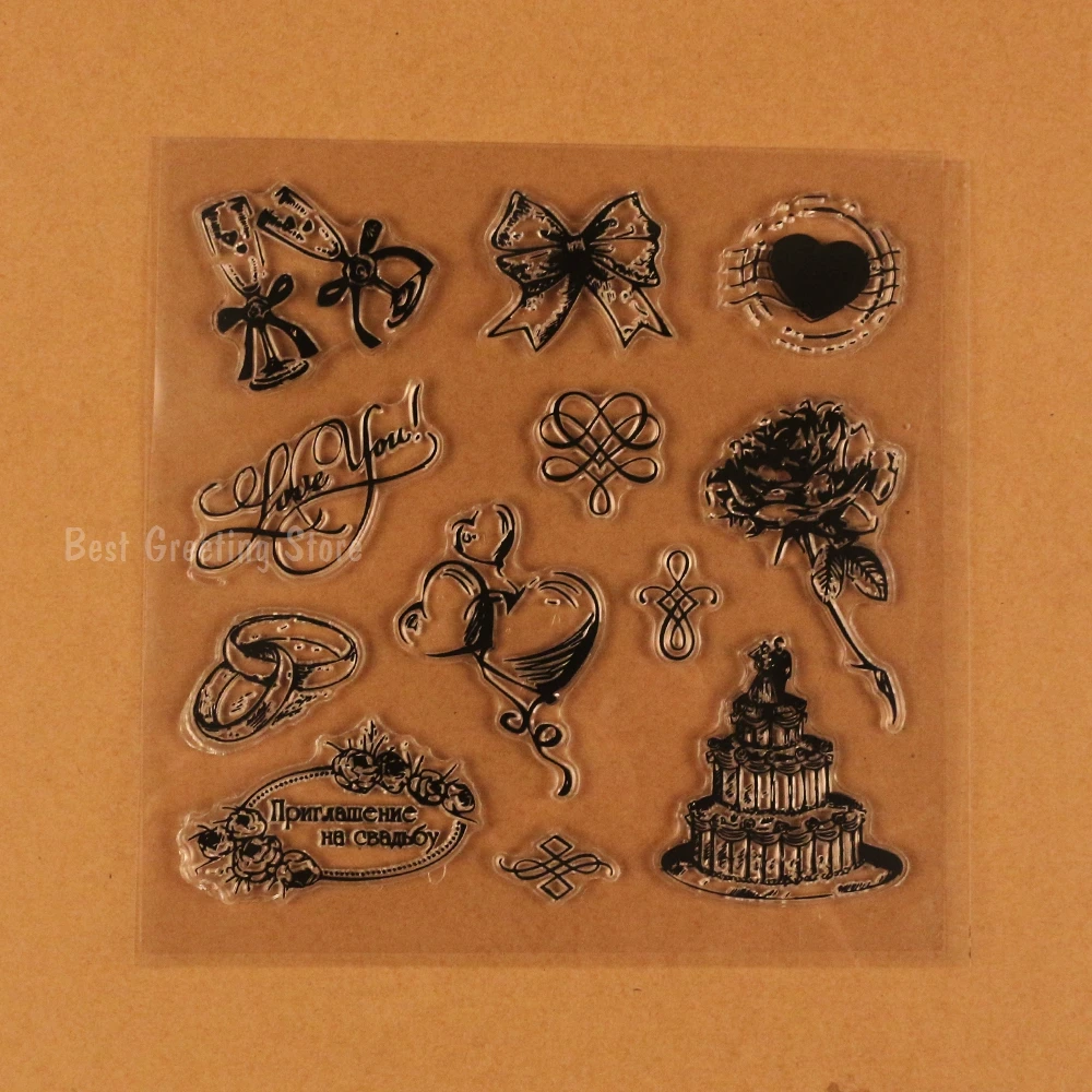 

Eno Greeting Clear Stamp Love Scrapbooking Stamp Wedding Souvenir Transparent Rubber Stamps Russin