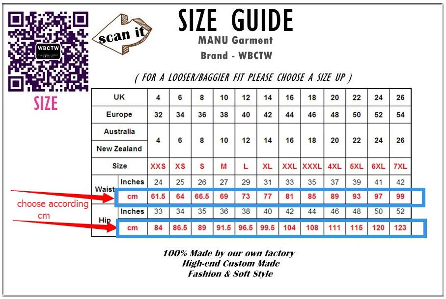 size chart.