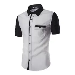 Zogaa 2019 брендовая рубашка мужские рубашки Новое поступление приталенная Мужская рубашка однотонный короткий рукав хлопковый в британском