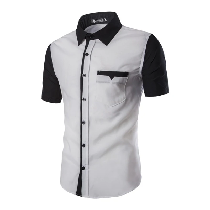 

Zogaa 2019 Brand Shirt Men Shirts New Arrivals Slim Fit Male Shirt Solid Short Sleeve British Style Cotton Double Breasted Shirt