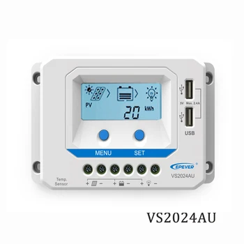 

20A VS2024AU 12V 24V EPSolar PWM Solar Panel Charger Battery LCD Backlight 5V Mobile phone charger