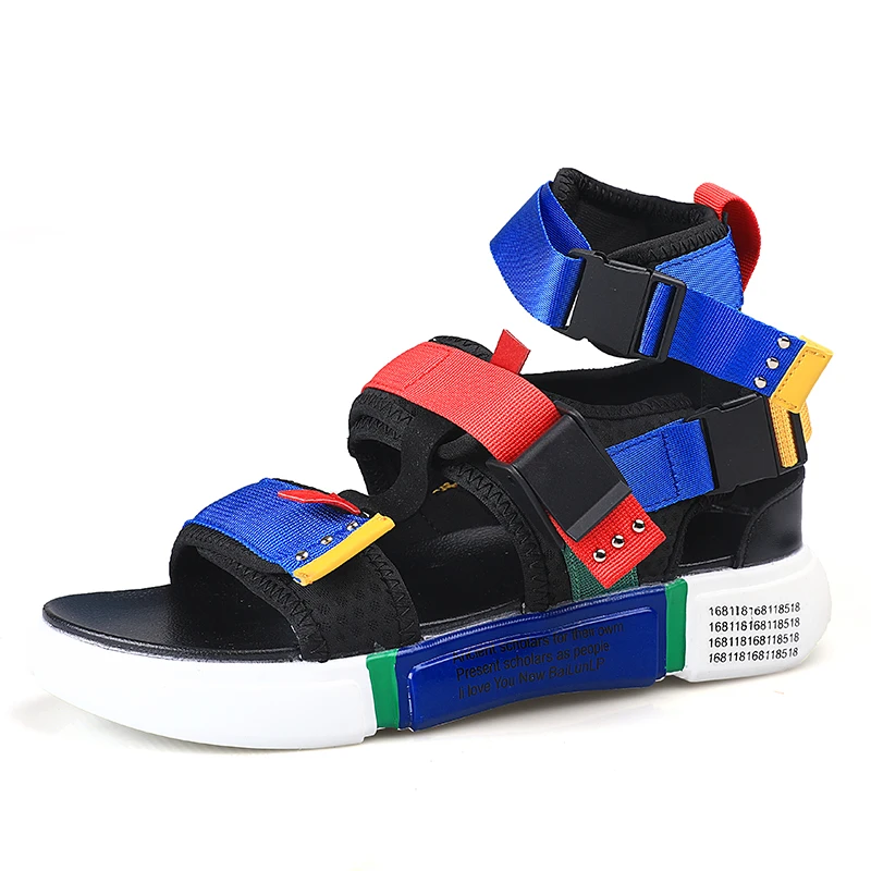

2019 New Fashion Summer Men Casual Shoes Canvas Men Sandals Platform Gladiator Sandals 7#34D50