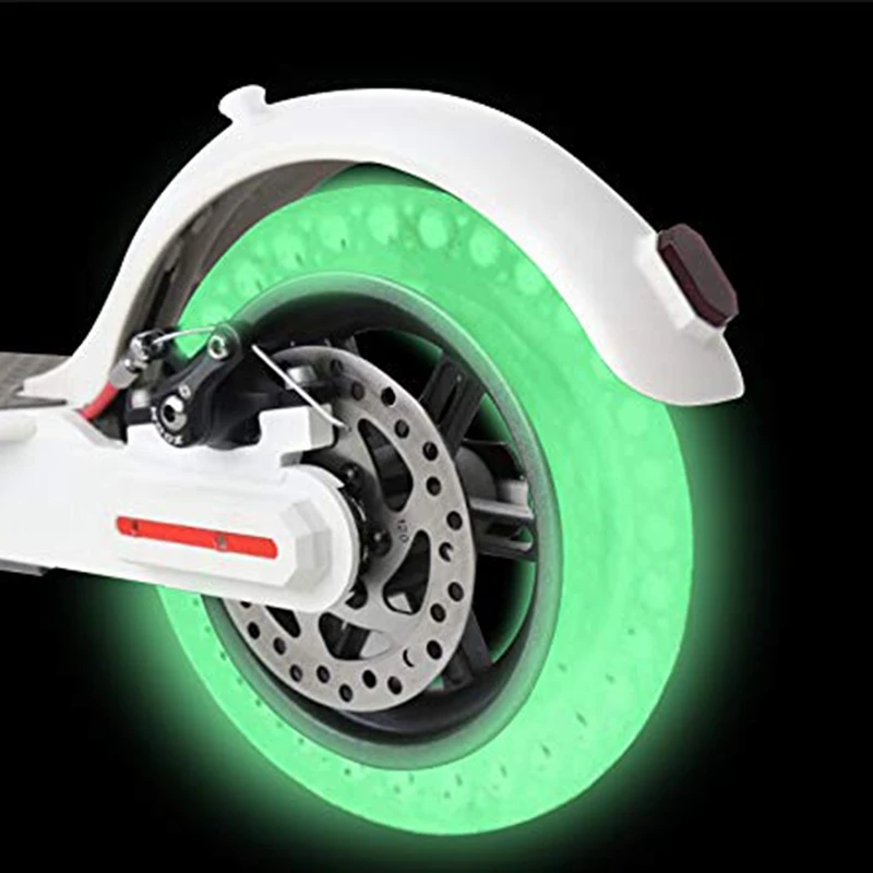 Световой амортизатор для Xiaomi Mijia M365 скутер скейтборд амортизирующий резиновые шины колеса покрышки флуоресцентные Твердые отверстие