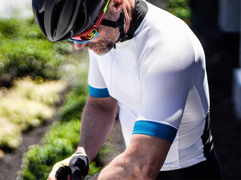 

2019 lightest and coolest cycling jersey men White Italy miti mesh Sport wear Air breathing bike ride shirt Camicia ciclo Air me