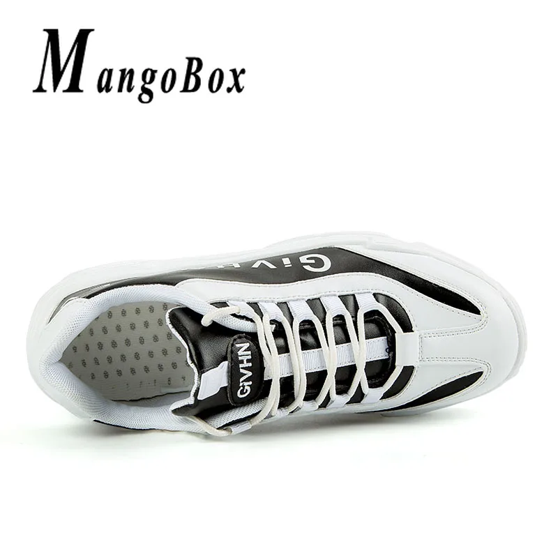 Autumn Winter Men Running Footwear Comfortable Gym Outdoor Mens Shoes Leather Designer Shoes For Boy Thick Soled Gym Sneakers