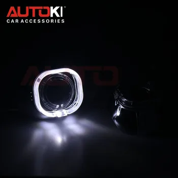 

Autoki 3.0 Full Metal H1 Bi Xenon Lens HID Projector Headlights+ Led Angel Eye LED DRL+devil eyes for H4 H7 Car Styling