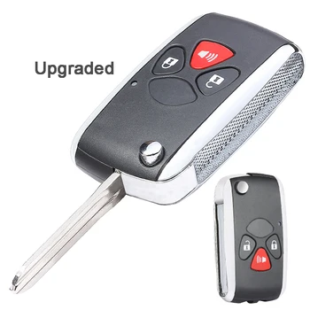 Keyforkess per Toyota 4Runner Fortuner Hilux Vigo Scion tC originale/modificato Flip Remote Key Shell Case Fob 3 pulsanti TOY43 - KEYECU per Toyota 4Runner Fortuner Hilux Vigo Scion tC originale modificato Flip Remote Key Shell