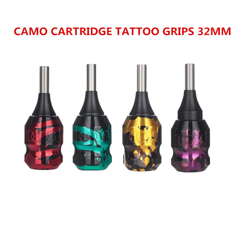 EZ Aluminum Twist Ring Adjustable Cartridge Tattoo Camo Grip 32mm with 2 Needle Bars for Cartridge Tattoo Needle machine 