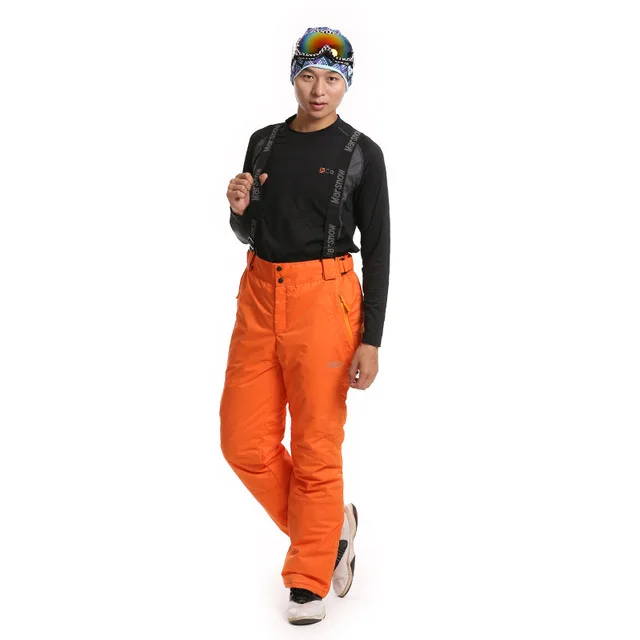 Marsnow-30 уличные зимние лыжные Мужские штаны утолщенные теплые ветрозащитные водонепроницаемые зимние лыжные сноубордические штаны дышащие мужские брюки - Цвет: Оранжевый
