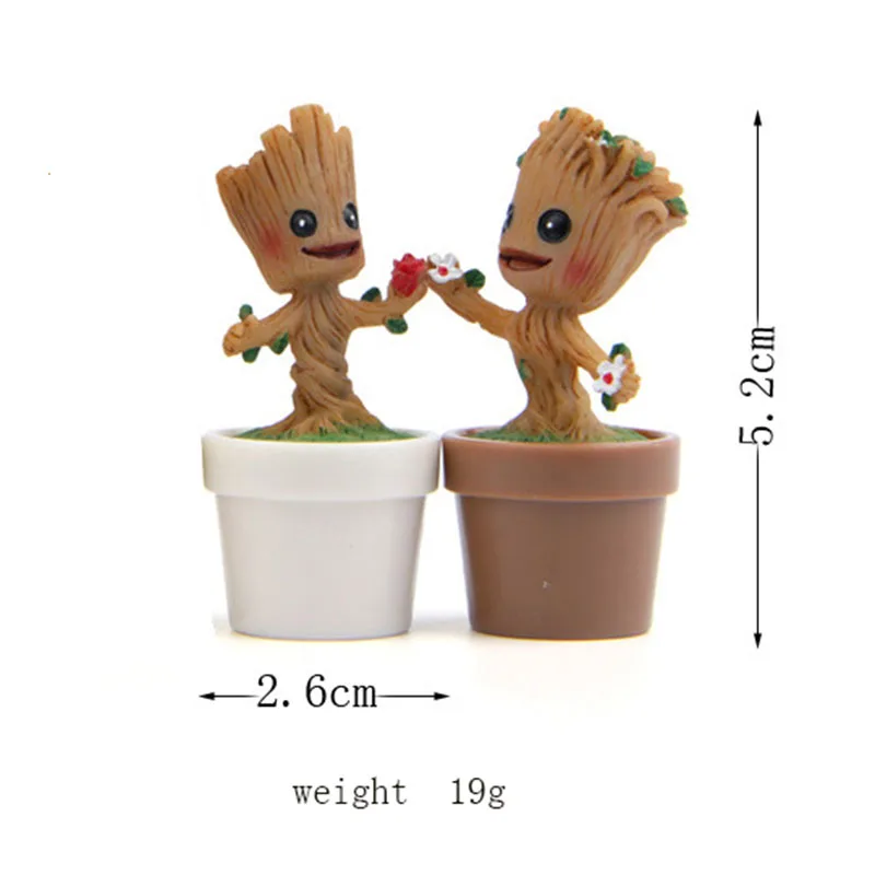 Cute groot decorative flower pot pot pen PVC pot character toy model hero creative guardian of the Galaxy Guard crafts statue Cute groot decorative flower pot pot pen PVC pot character toy model hero creative guardian of the Galaxy Guard crafts statue