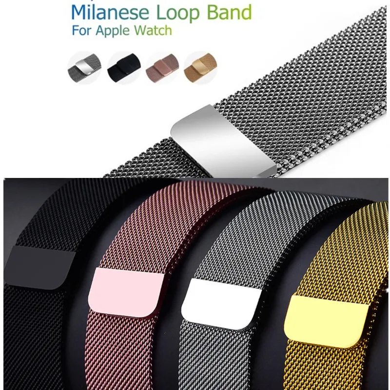 

Milanese Loop Strap For Apple Watch Band Series 4 40mm 44mm 38mm 42mm Wristband Loop with Magnet Clasp for iWatch Series 1/2/3/4