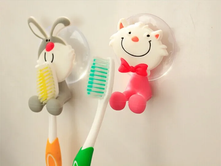 1PC suction cup toothbrush holder hooks bathroom Lovely Toothbrush