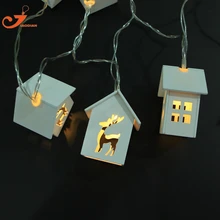 Wooden Home Decoration Deer Lights10LED Wood House Indoor Lighting Starry Light Christmas Light Battery Operated Fairy lights