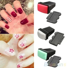 Borracha Nail Art Polonês Selo Single/Double Side Stamper Scraper Ferramenta Manicure 76AA 7GWD(China)